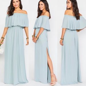 SMYM Silver Sage Crisp Hacienda Maxi Dress Sz S